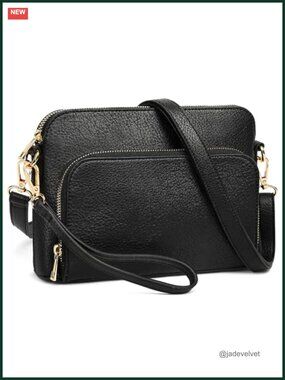PU Leather Crossbody Bag Small Wristlet Shoulder Purse for Travel Work